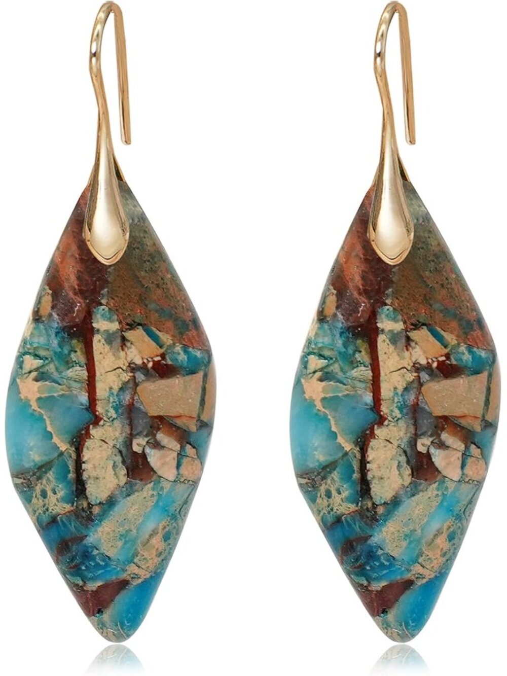 Natural Stone Earrings Multishape Dangle Drop Earrings Boho Stone Earring for Wo